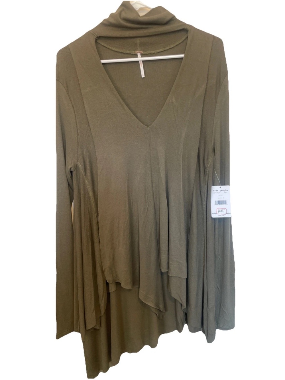 Free People NWT Small Green Layered V-Neck Women’s Top Lagenlook